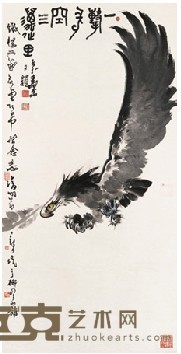 郑乃珖 1982年作 一击长空三万里 立轴 138X69cm